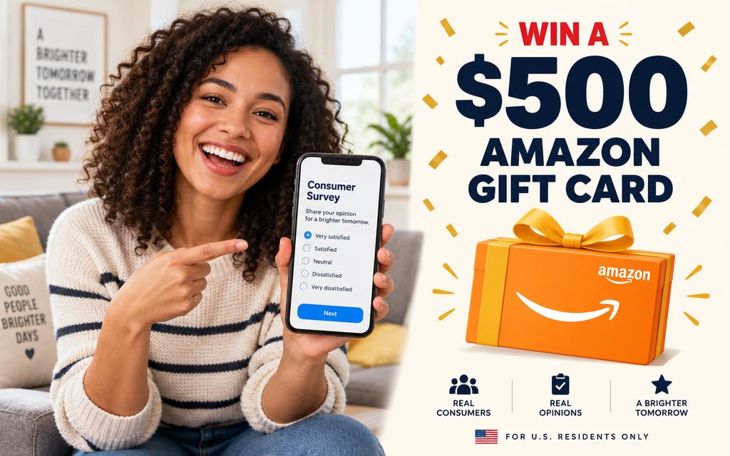Win a $500 Amazon gift card by answering real consumer surveys